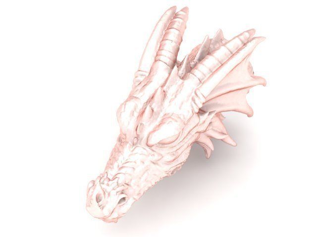 Pendant gold dragon head ring 3D print model_1