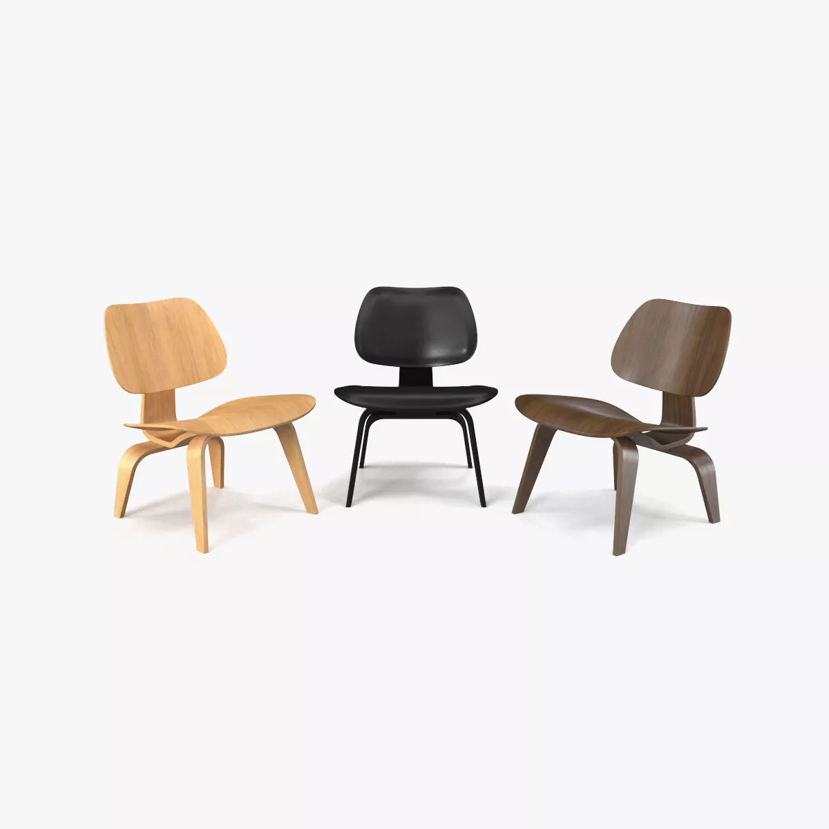 Plywood LCW Chair Low-poly 3D model