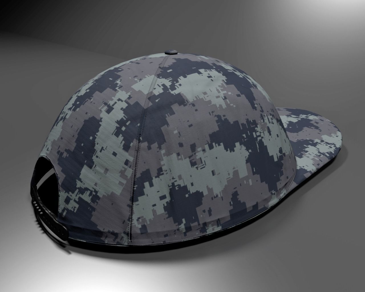 Naval Digital Camouflage Cap  3D model_1