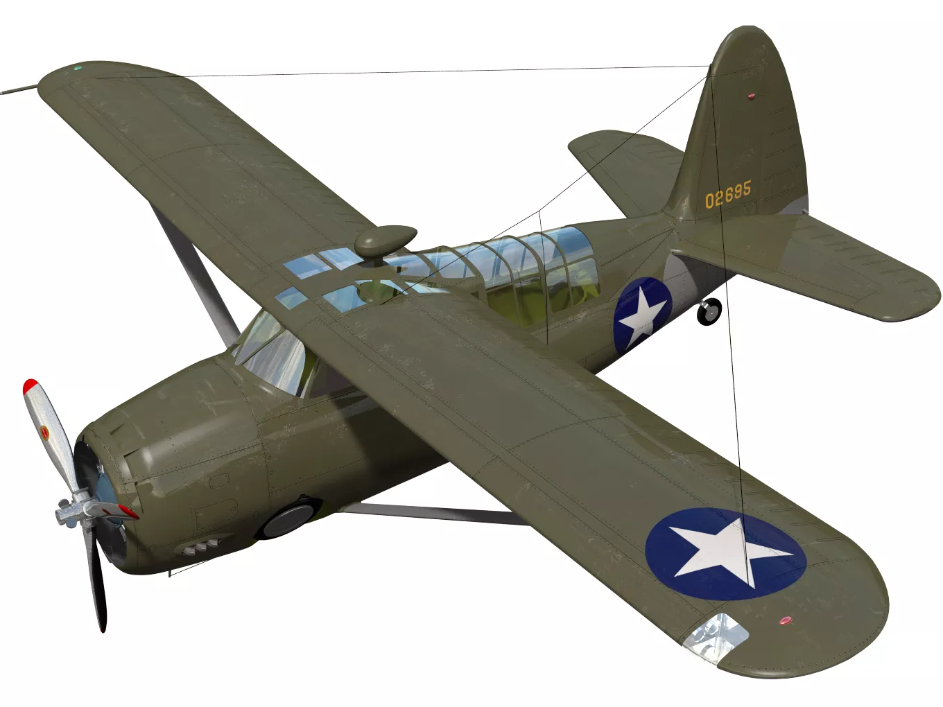 Curtiss O-52 Owl 3D model