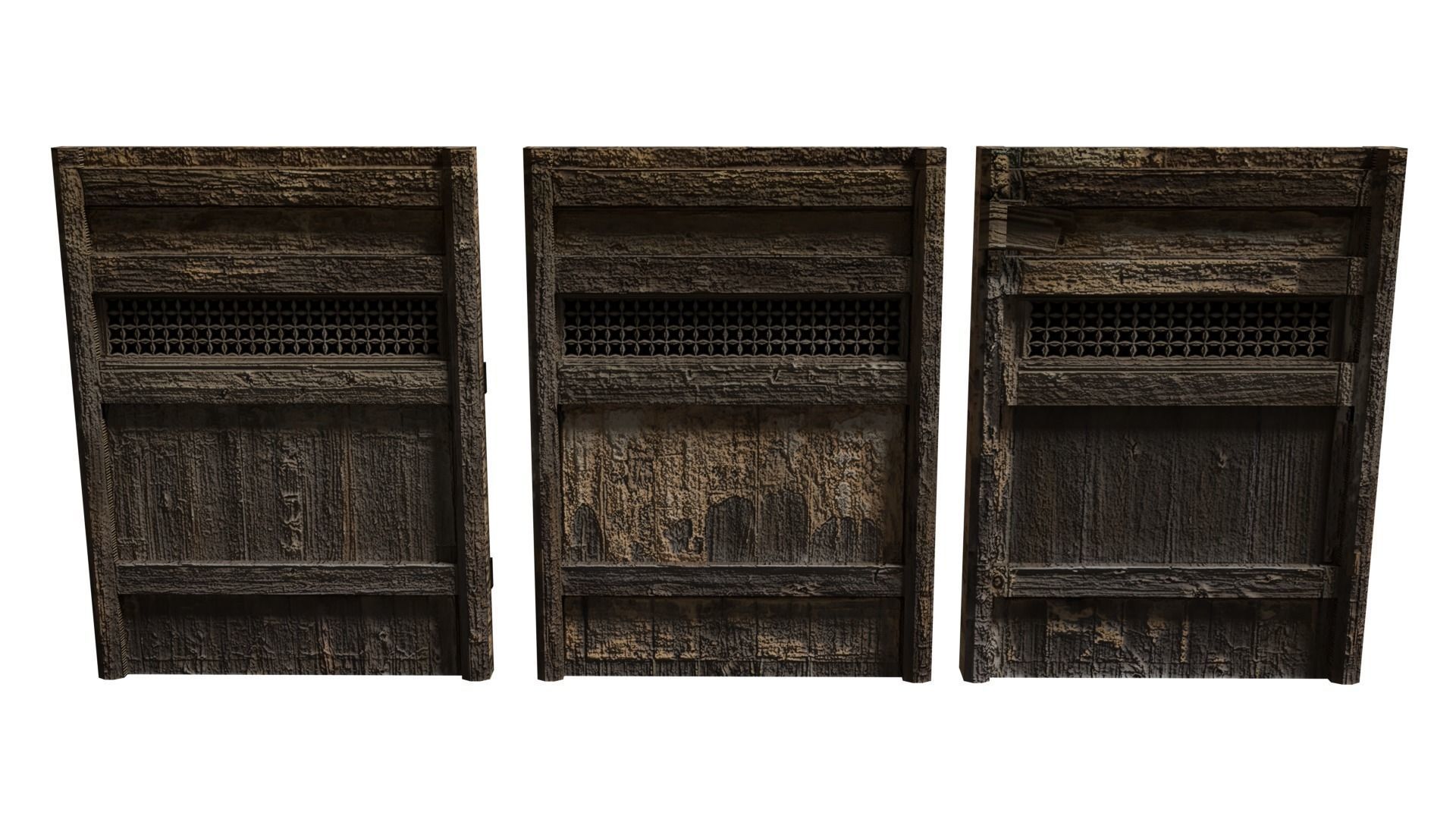 Samurai Rural Wooden Japan Forest House Set Farmer Low-poly 3D model_6