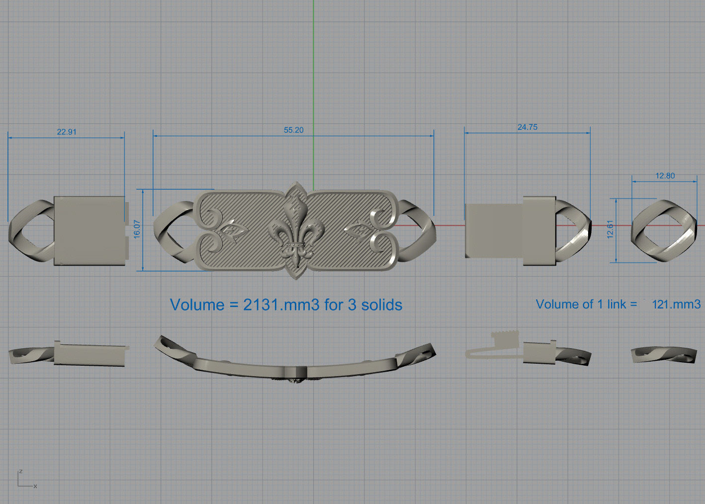 Soldiers arm Bracelet 3D print model_7