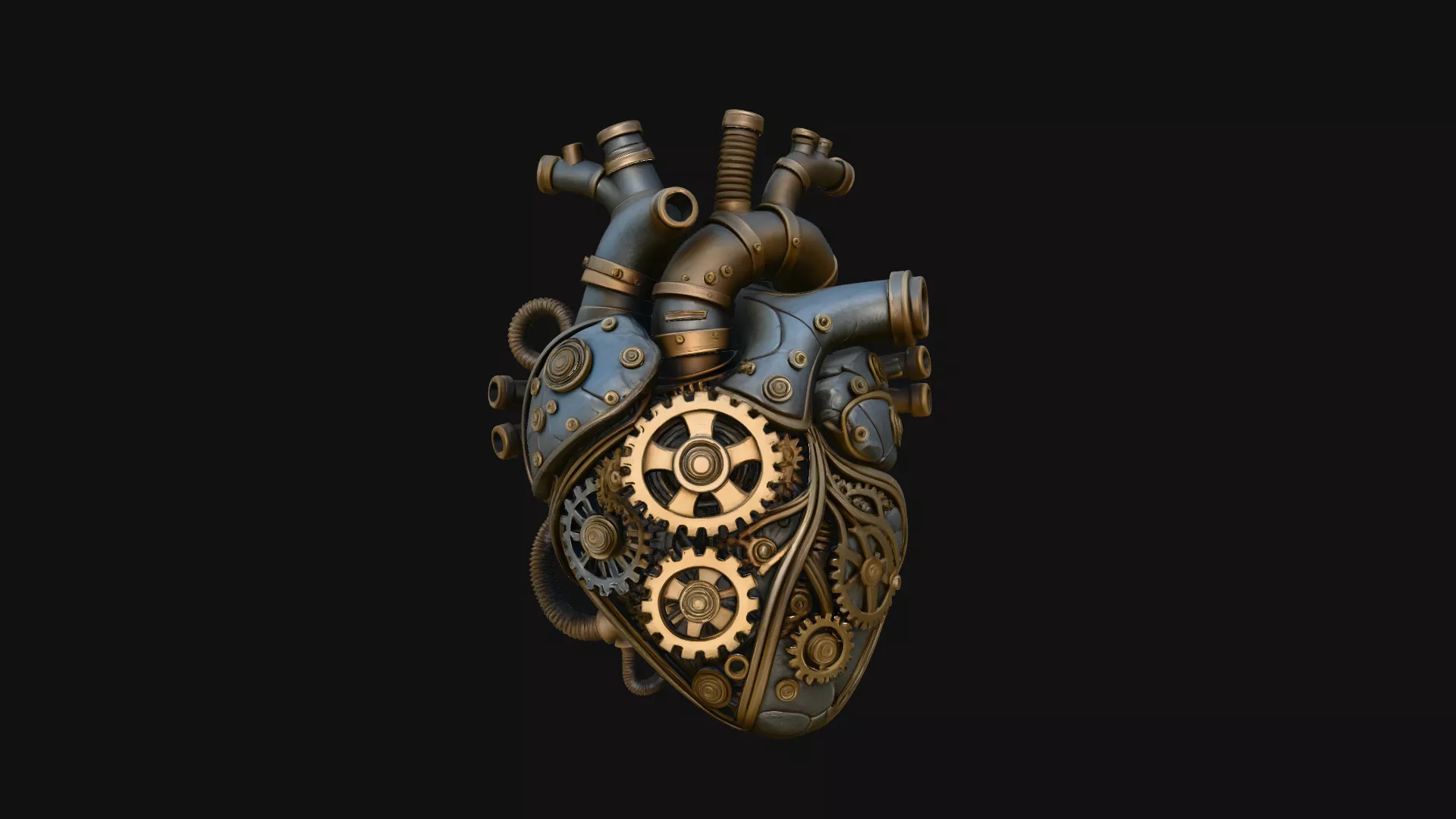 Steampunk Mechanical Heart Statue Design 1 - 3D Print Model 3D print model