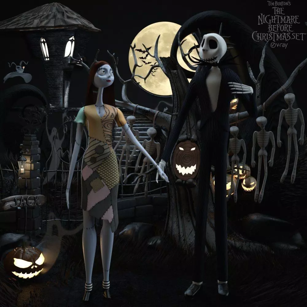 AVE The nightmare before christmas set Sally Jack not stl 3D model_0