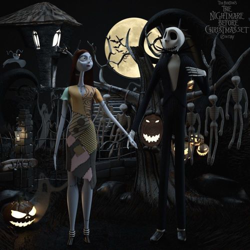 AVE The nightmare before christmas set Sally Jack not stl 3D model