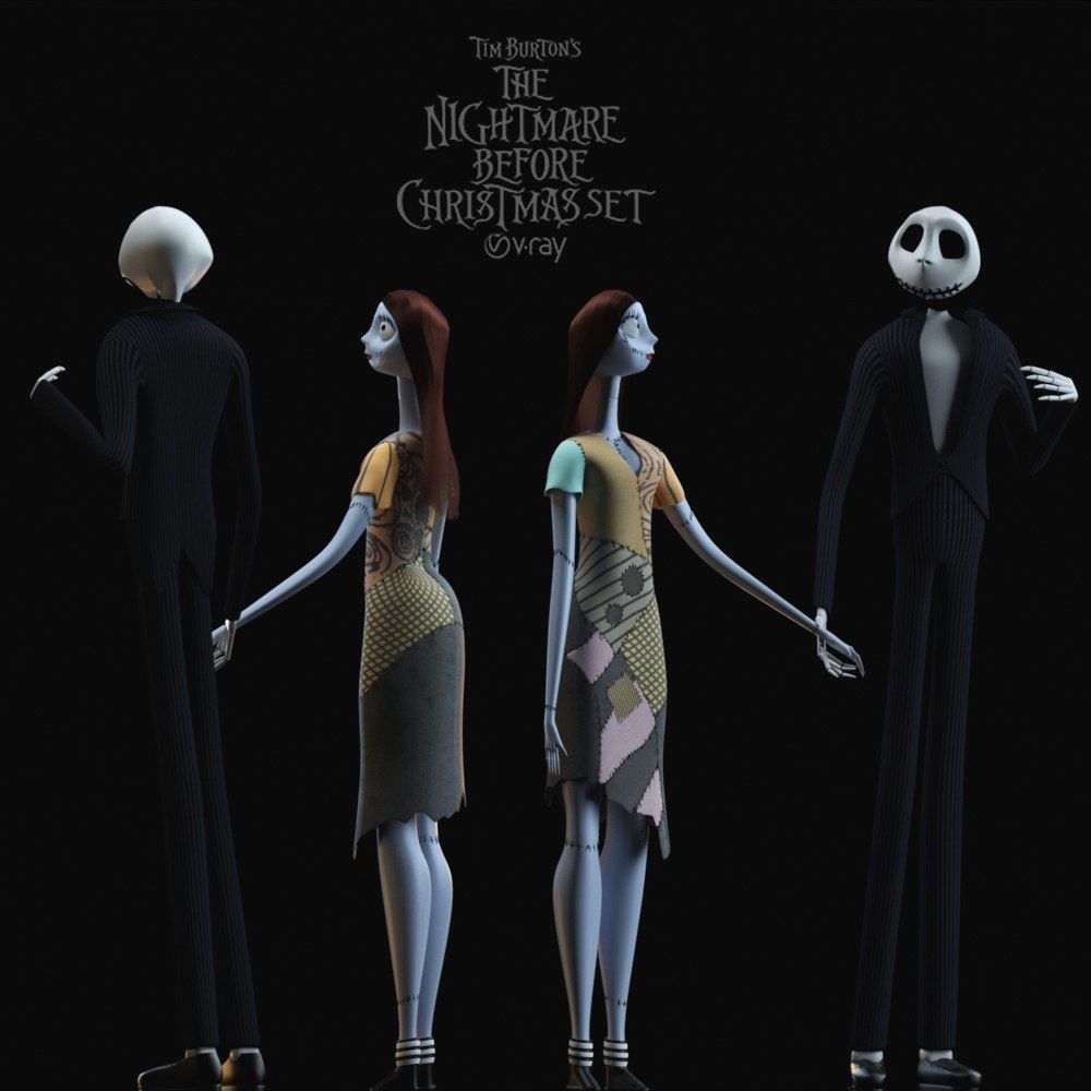 AVE The nightmare before christmas set Sally Jack not stl 3D model_3