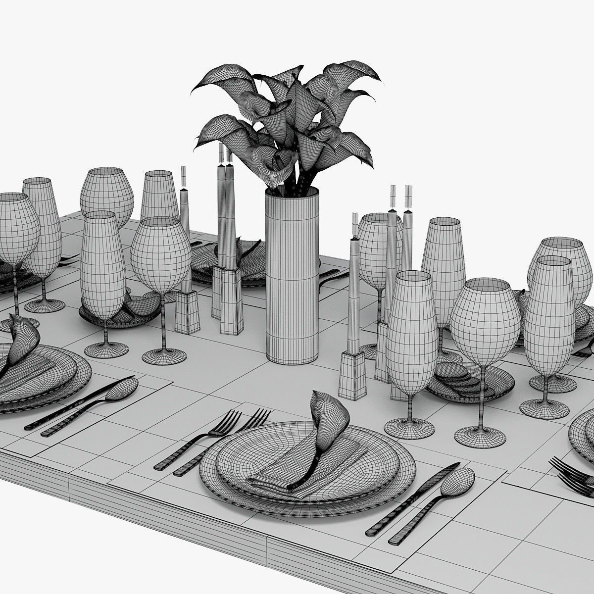 Table setting 04 3D model_2