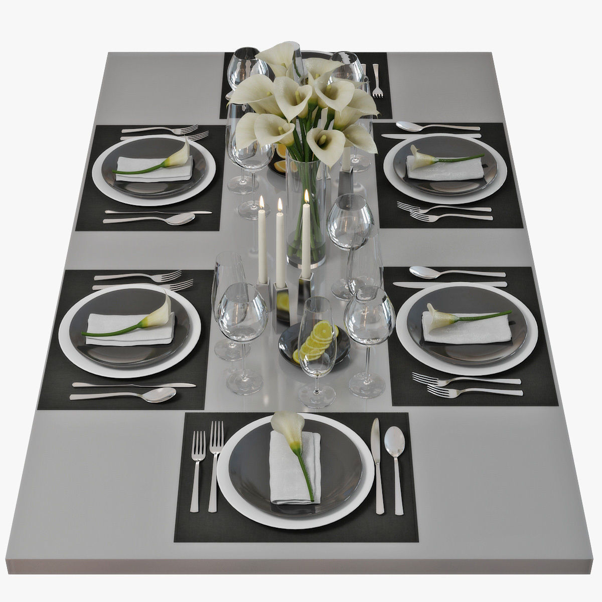 Table setting 04 3D model_4