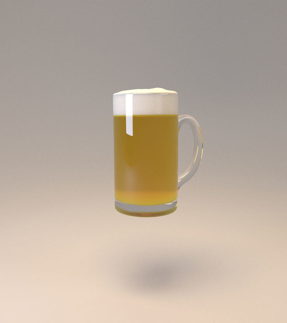 Glass of beer 3D model_2