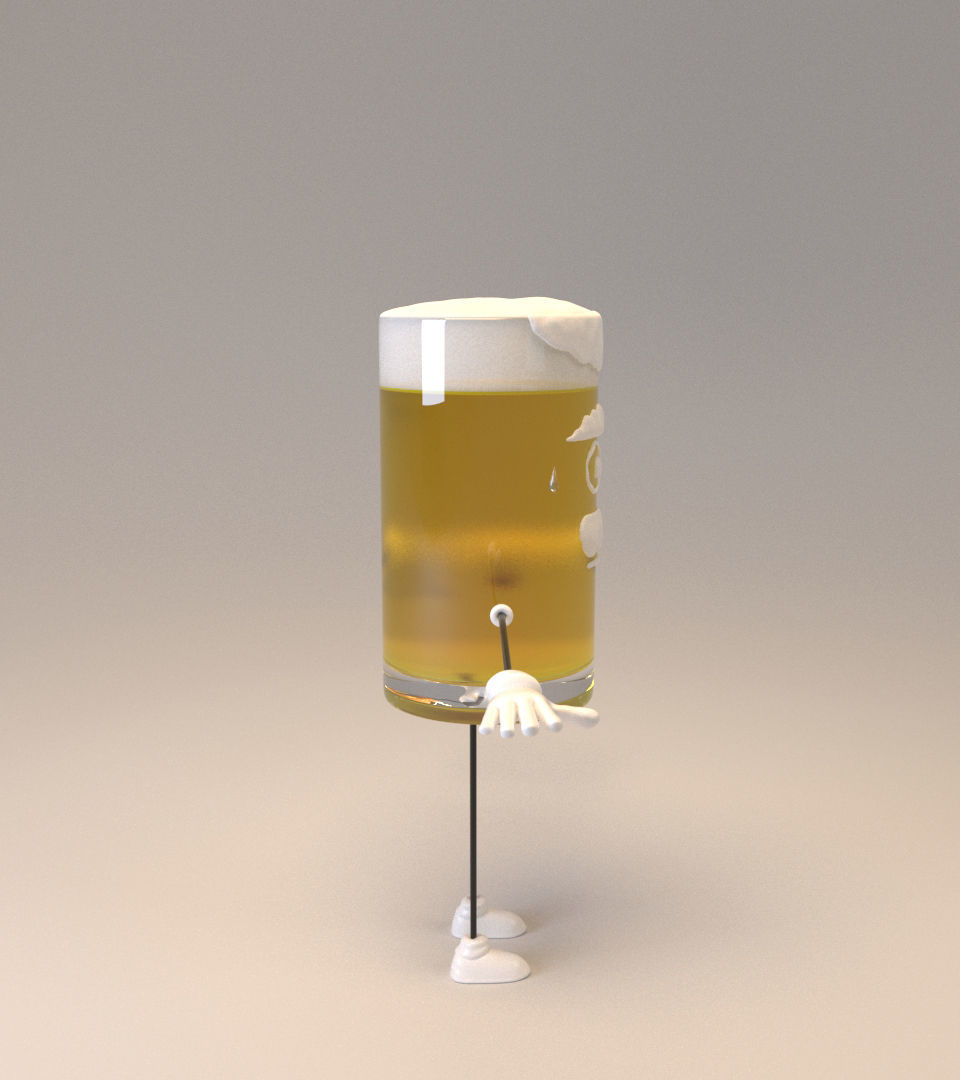 Glass of beer 3D model_5