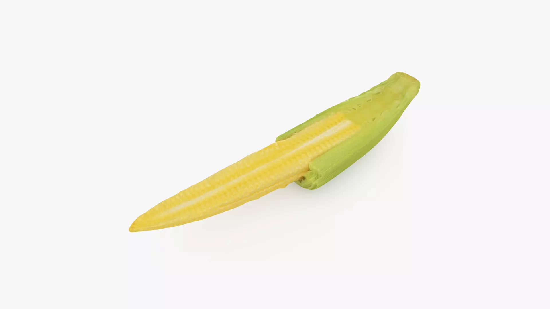 Half of Baby Corn Low-poly 3D model