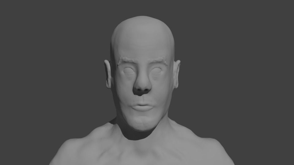 Fantasy Pyramid And Male Statues 3D model_13