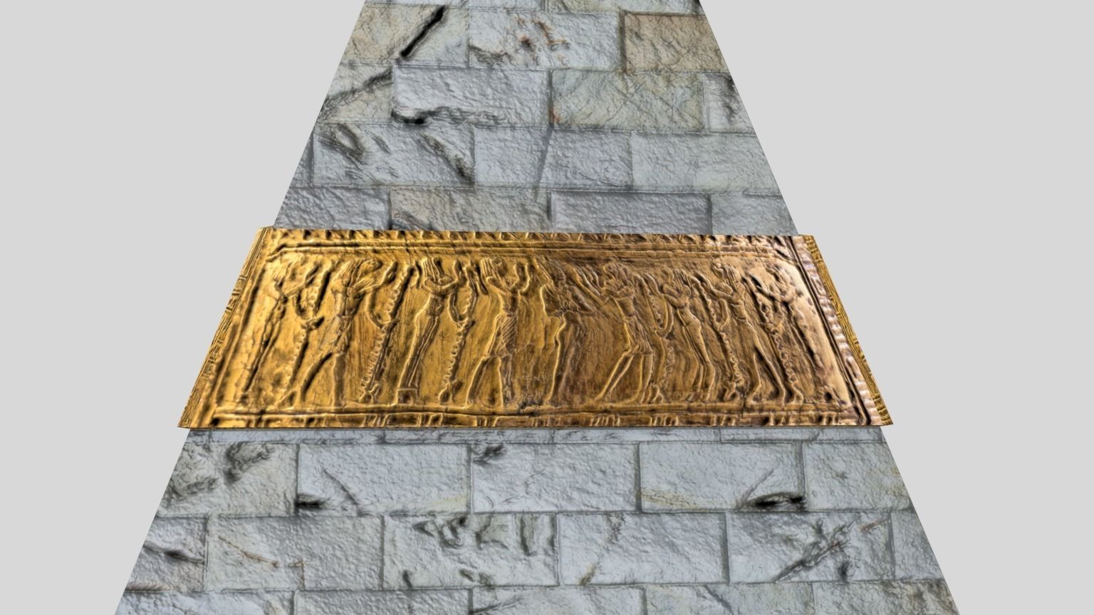 Fantasy Pyramid And Male Statues 3D model_8