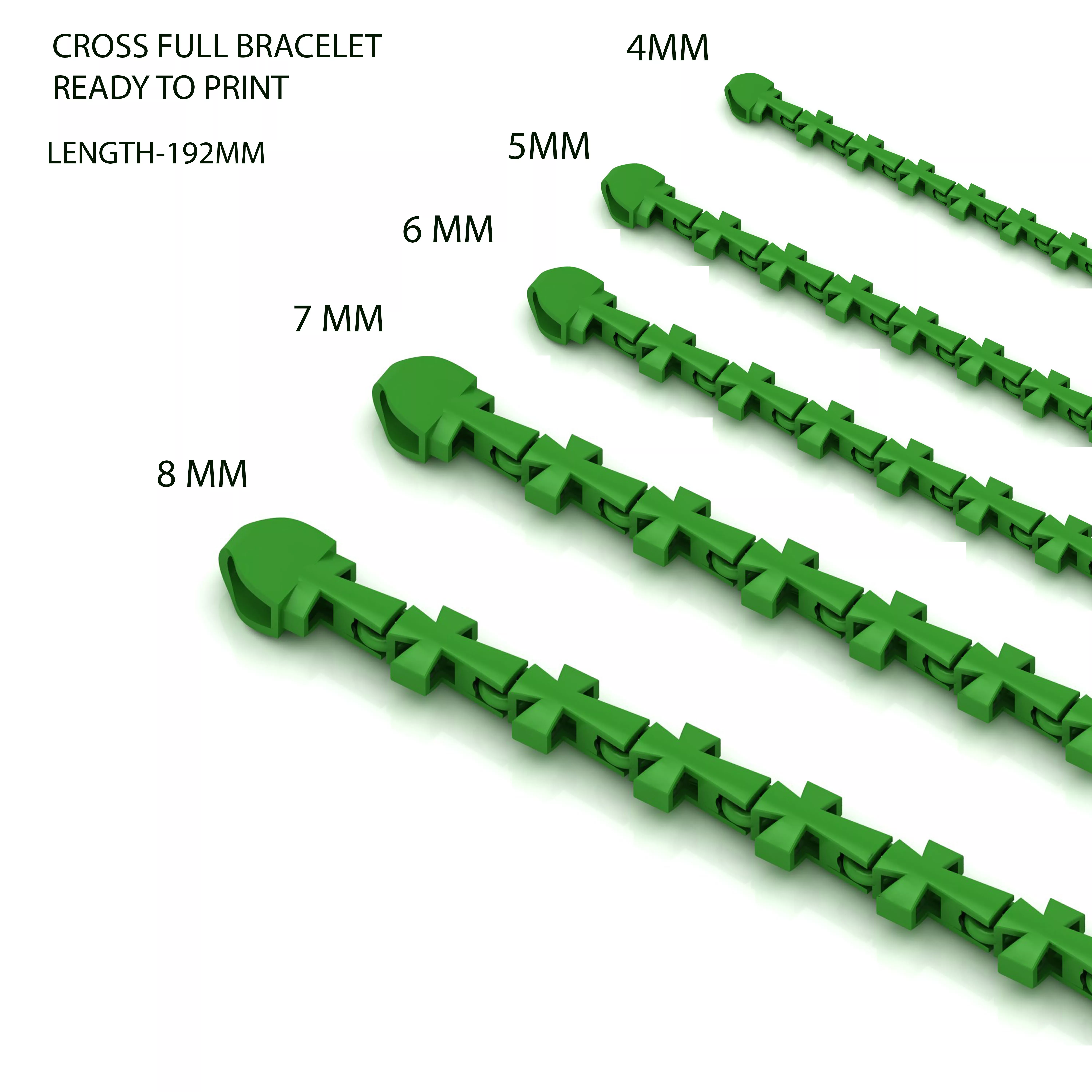 5 SET Top Selling Jesus Cross 3D Bracelet for Jewelry Design 3D print model