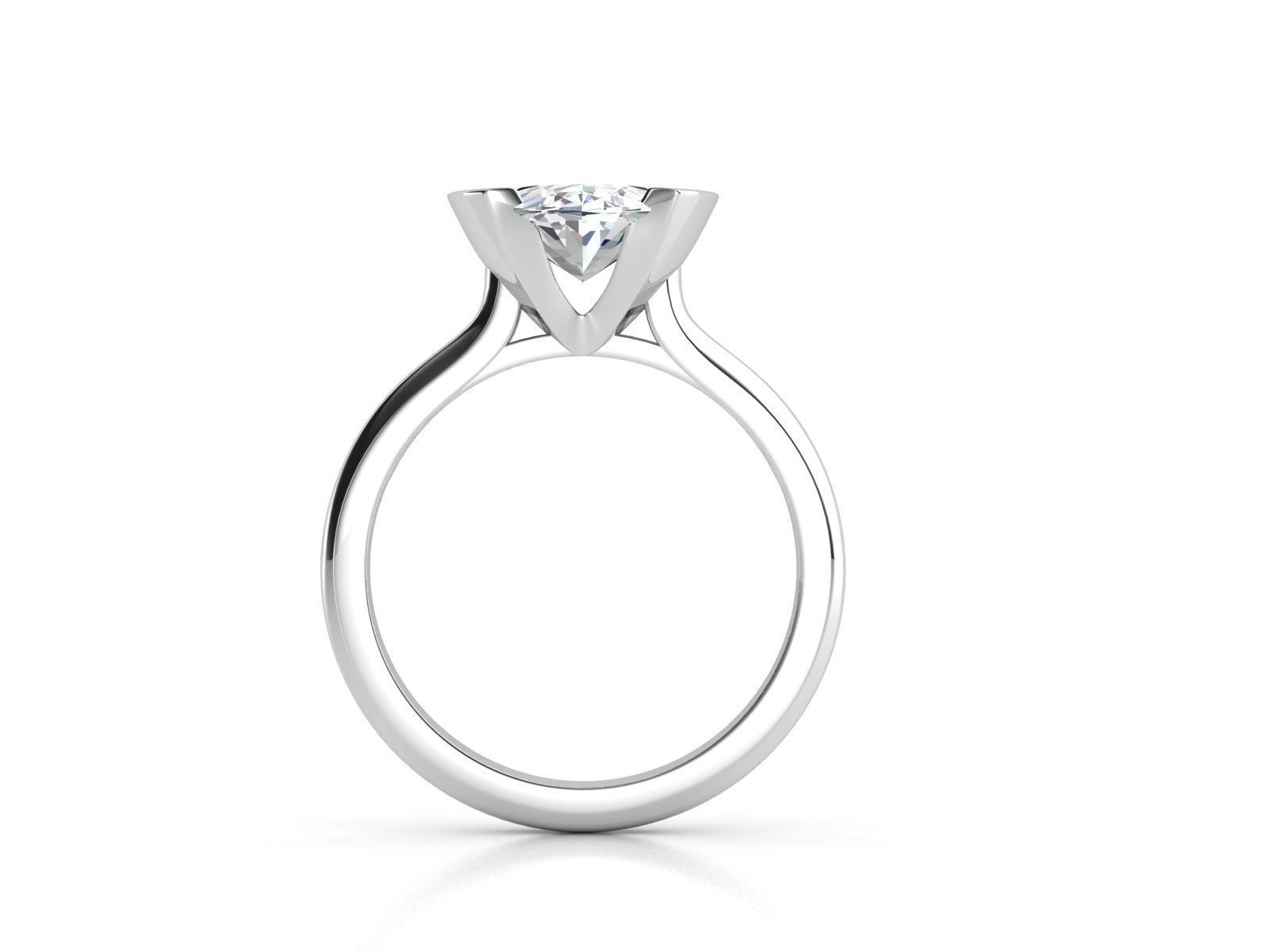 ZLR0176 oval diamond engagement ring gold 3D print model_1