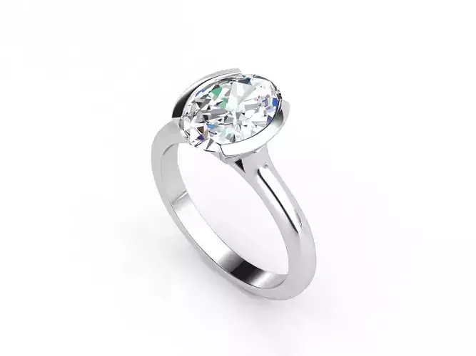 ZLR0176 oval diamond engagement ring gold