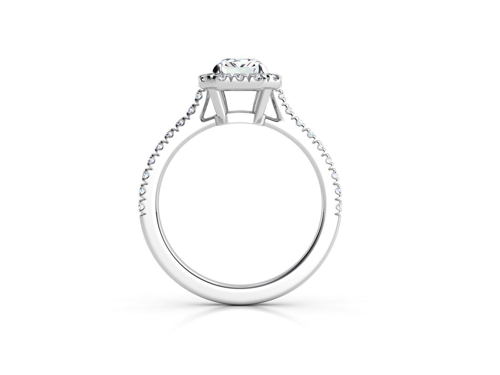 ZLR0177 emerald cut engagement ring 3D print model_2