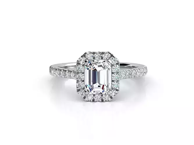 ZLR0177 emerald cut engagement ring