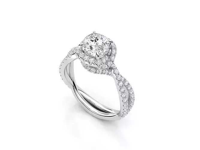 ZLR0153 diamond halo engagement ring