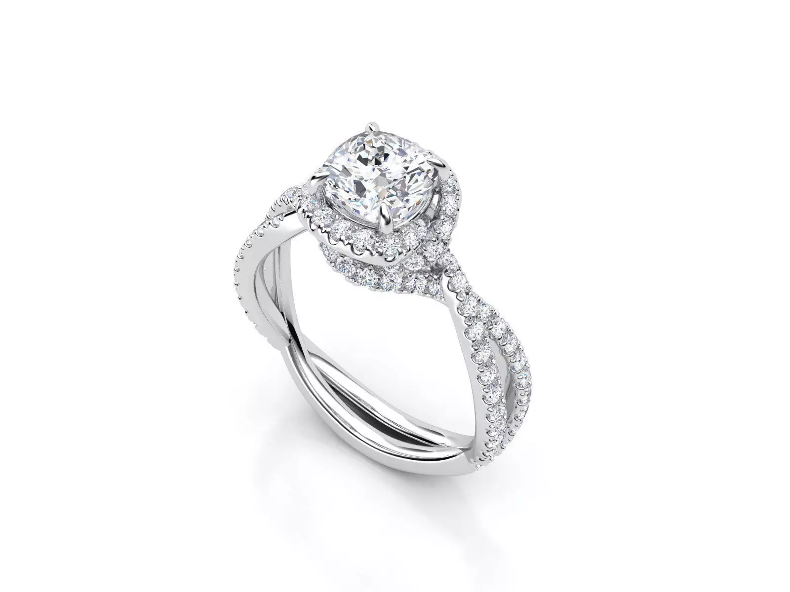 ZLR0153 diamond halo engagement ring 3D print model_0