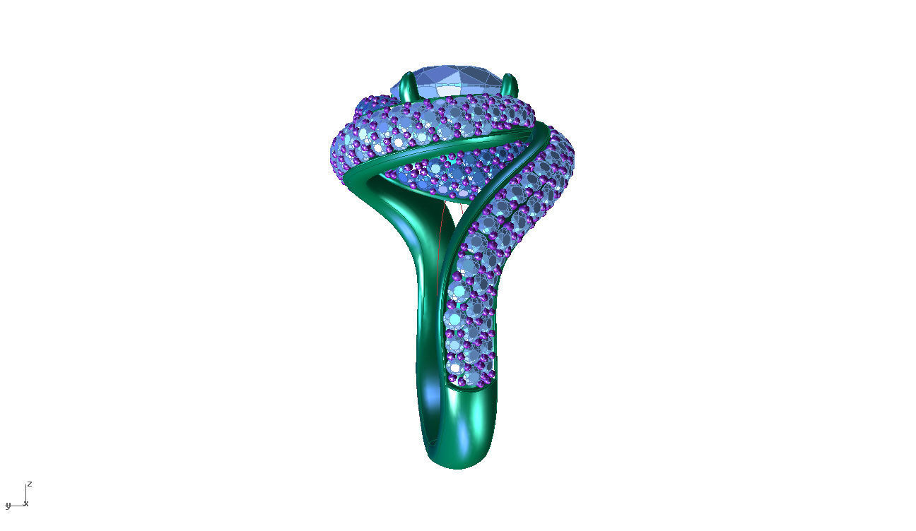 ZLR0178  Trinity Ruban twist engagement ring 3D print model_4