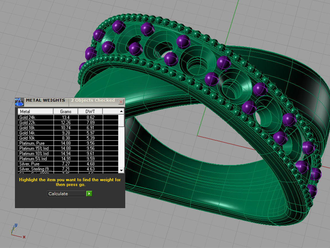 ZLR0173 diamond ring with two rows of diamonds 3D print model_3