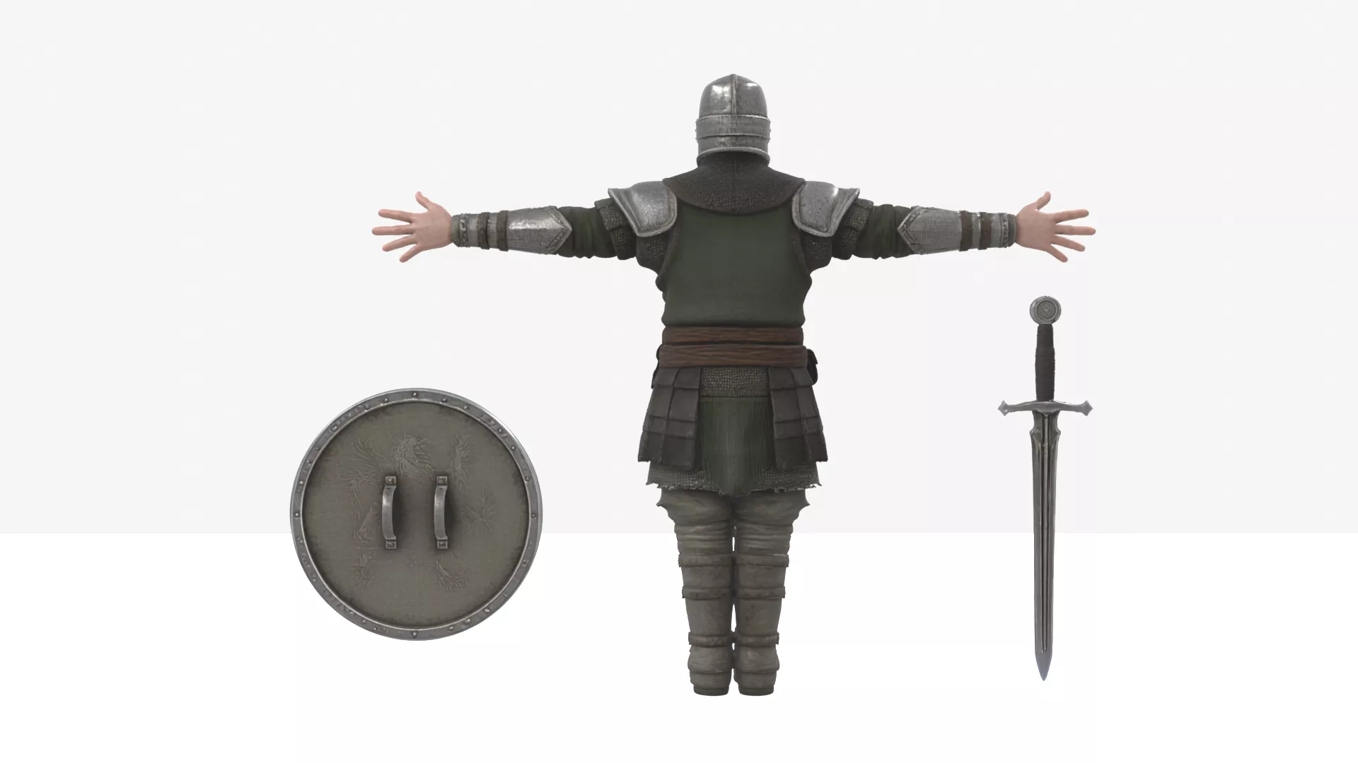 European Frontier 3D Character Fully Rigged Game Ready Low-poly 3D model