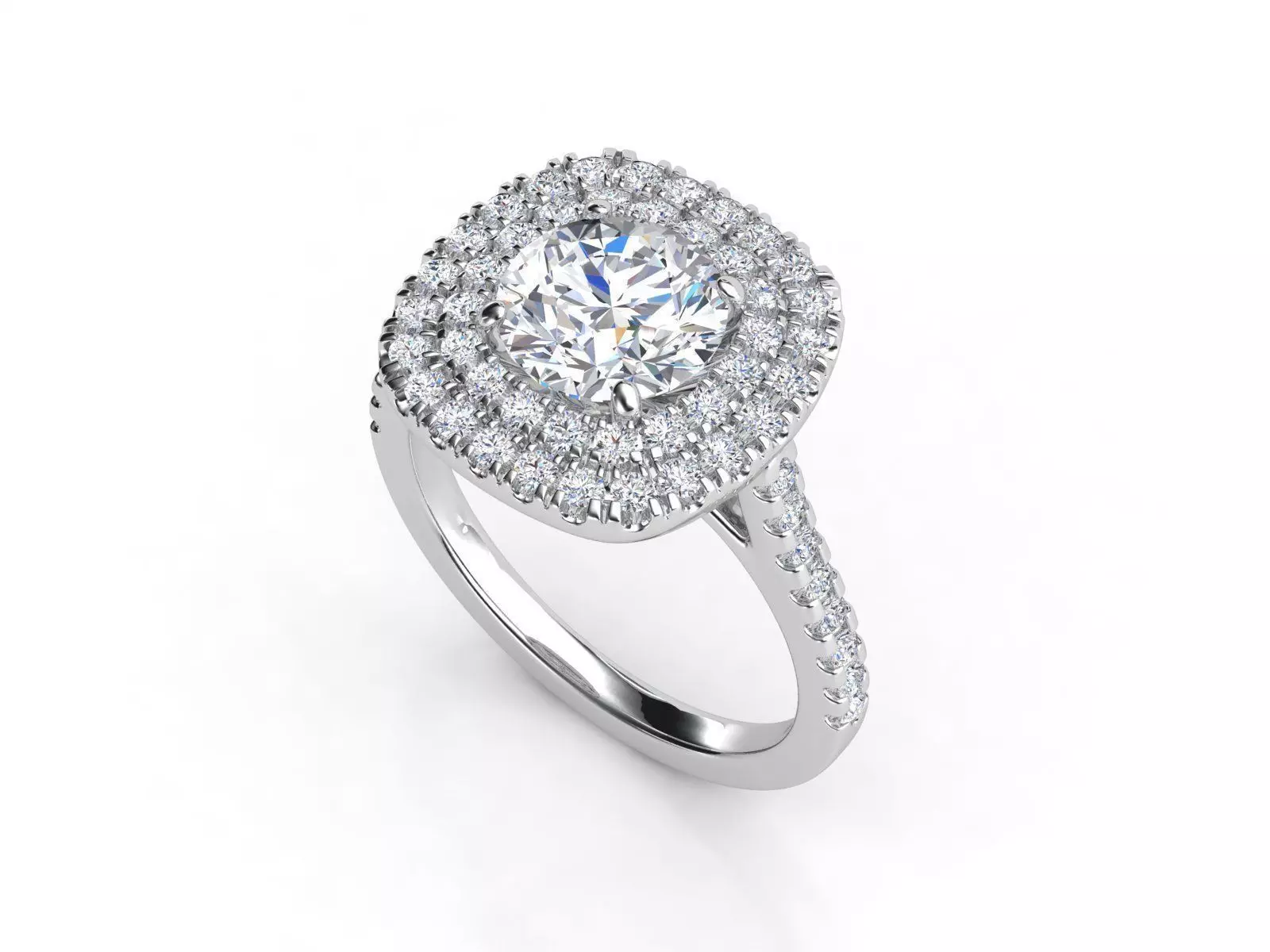 ZLR0172 diamond halo engagement ring 3D print model_0