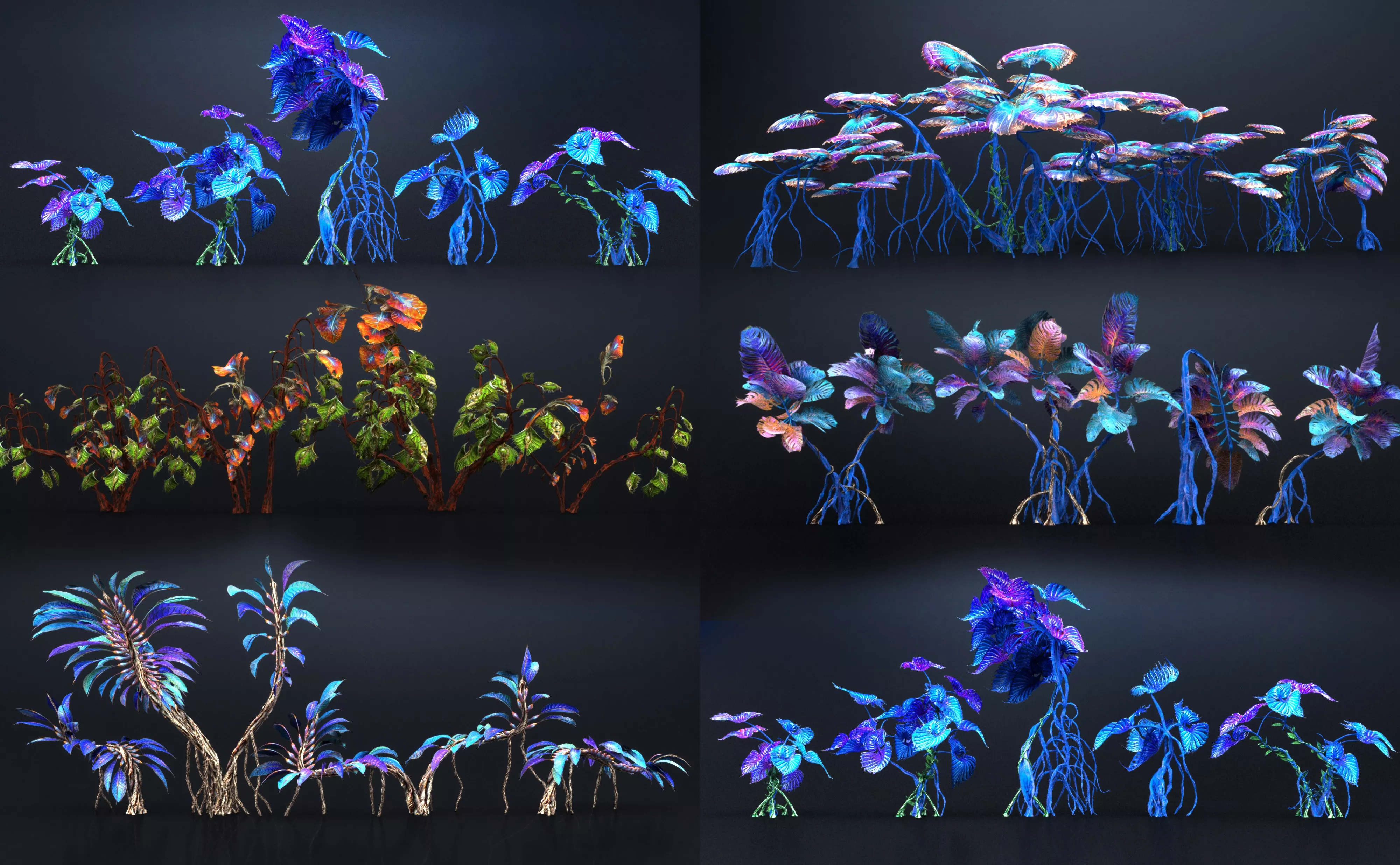 Alien Plants Animated Mega Pack Low-poly 3D model