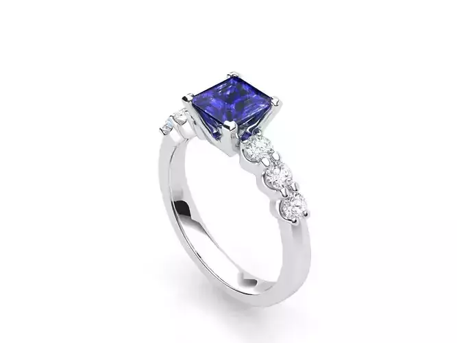 ZLR0152 sapphire and diamond engagement ring