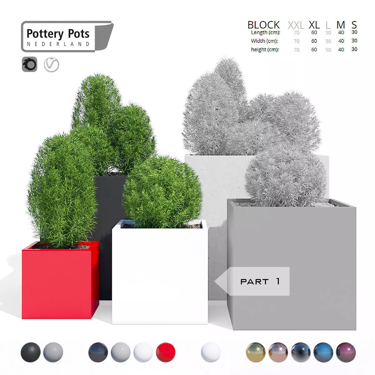 Pottery Pots nine part 1 3D model