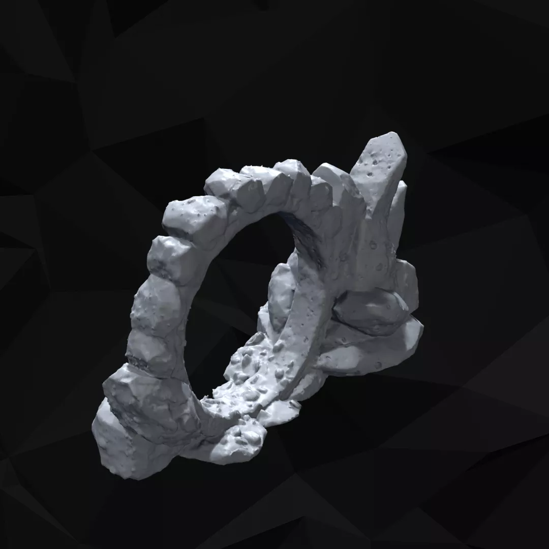 Gothic Dungeon Ruined Arch Tabletop Scenery 3D print model