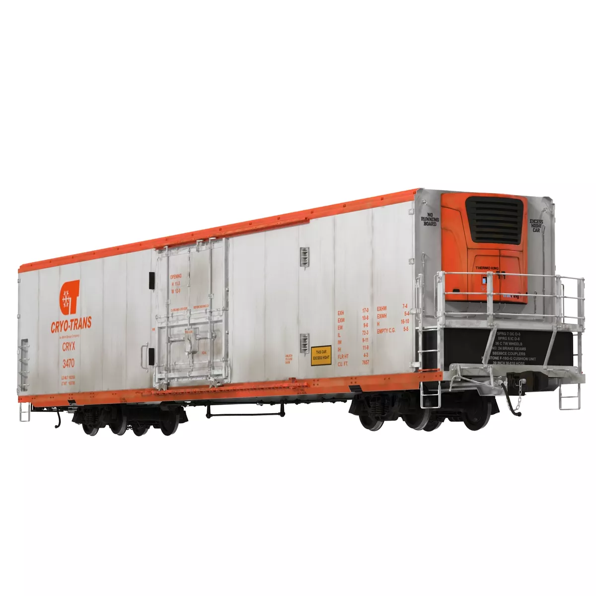 Railroad Refrigerator Car CryoTrans 3D model