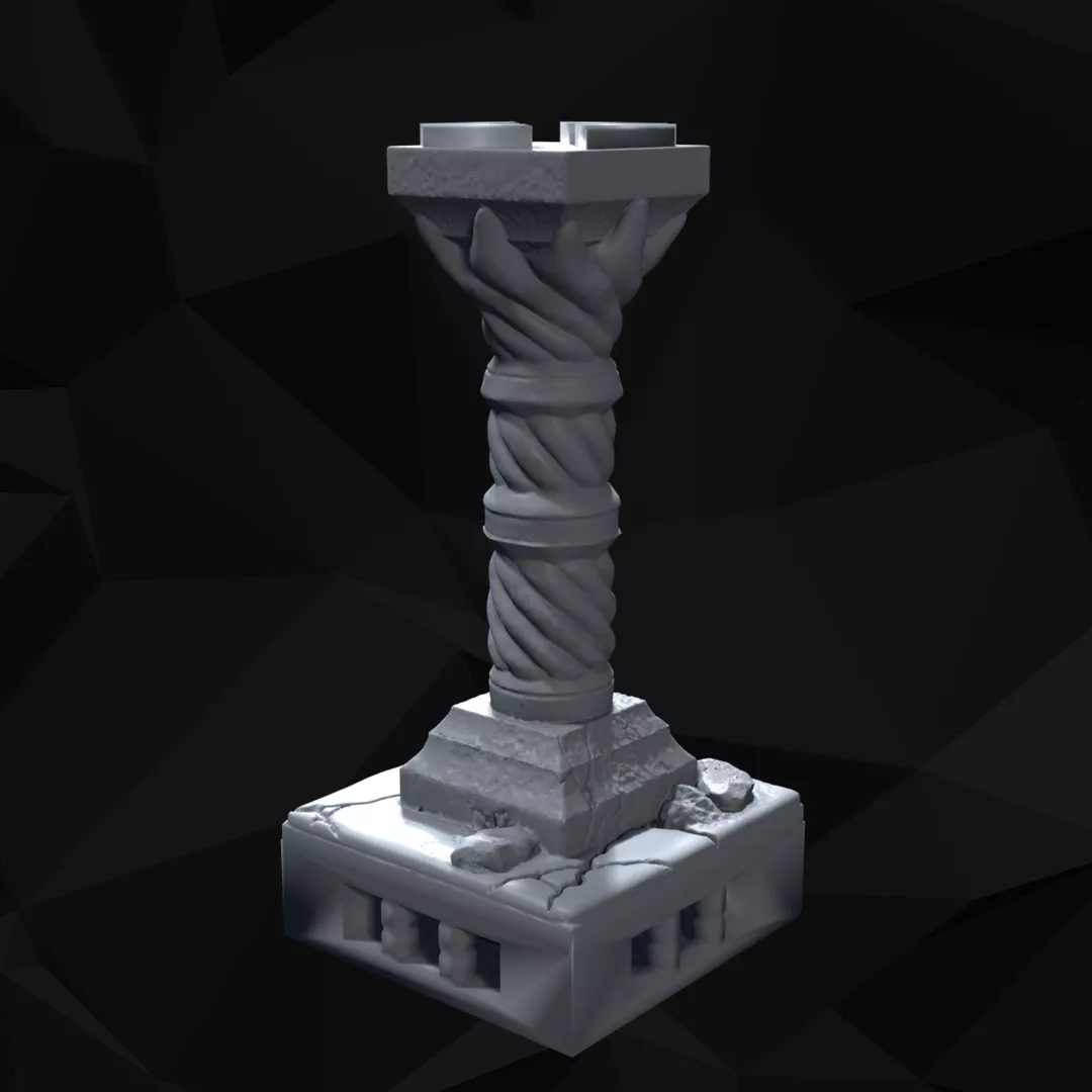 Modular Dungeon Stairs and Pillars 5 Piece Set 3D print model