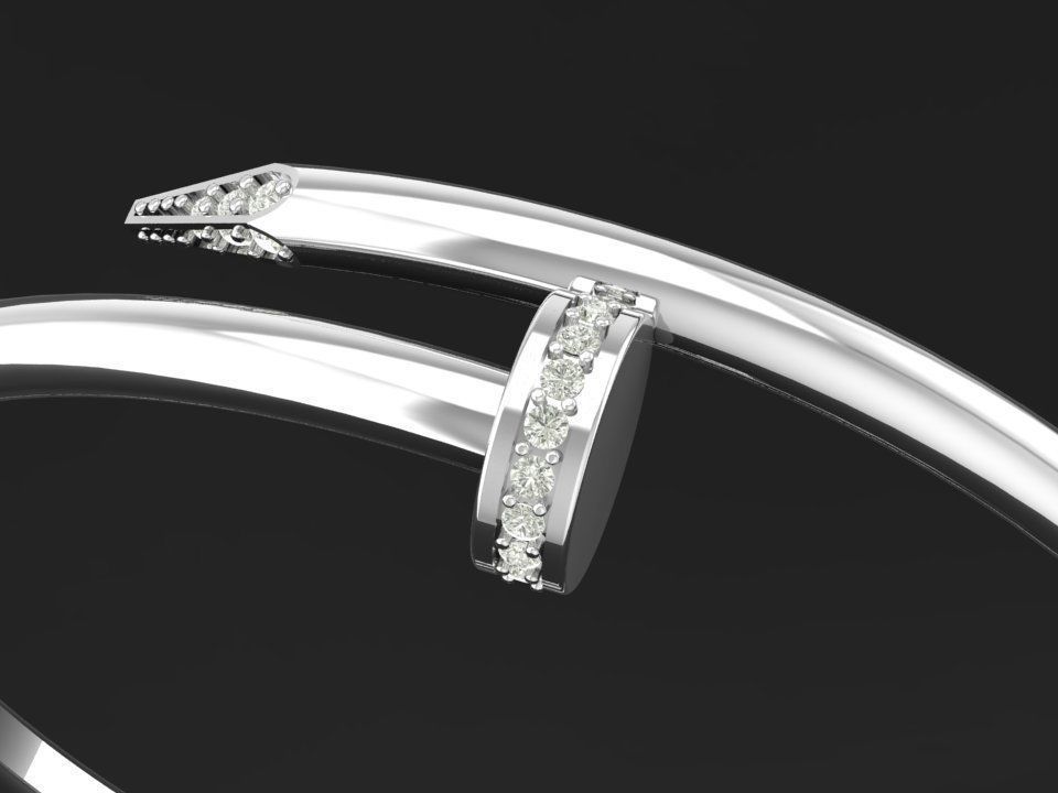 TJ 27 Platium Set Bracelet And Ring With Diamond 3D print model_1