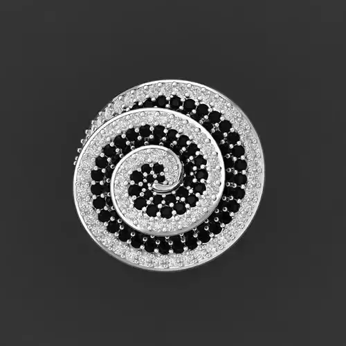 TJ 12 White Gold Women Ring With Diamond 3D print model
