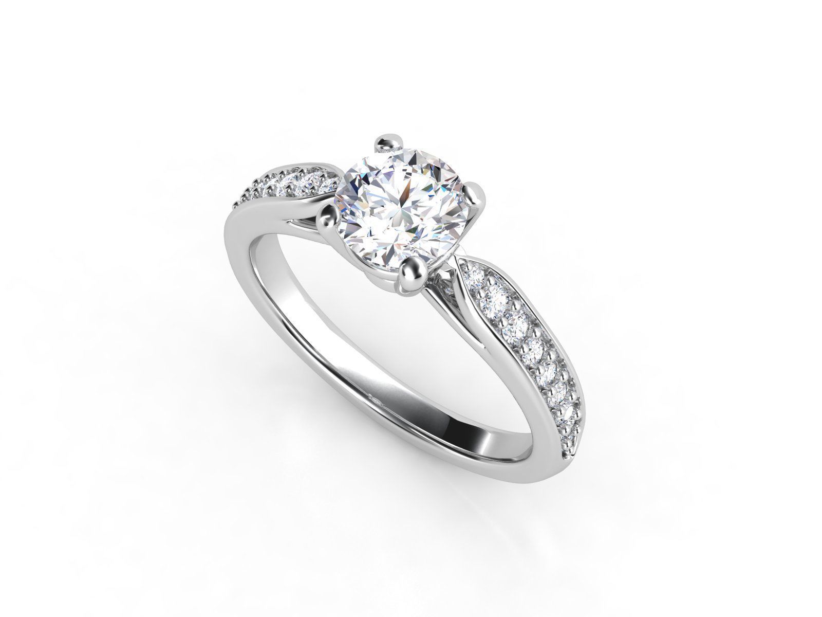 ZLR0166 person diamond engagement ring gold 3D print model_1