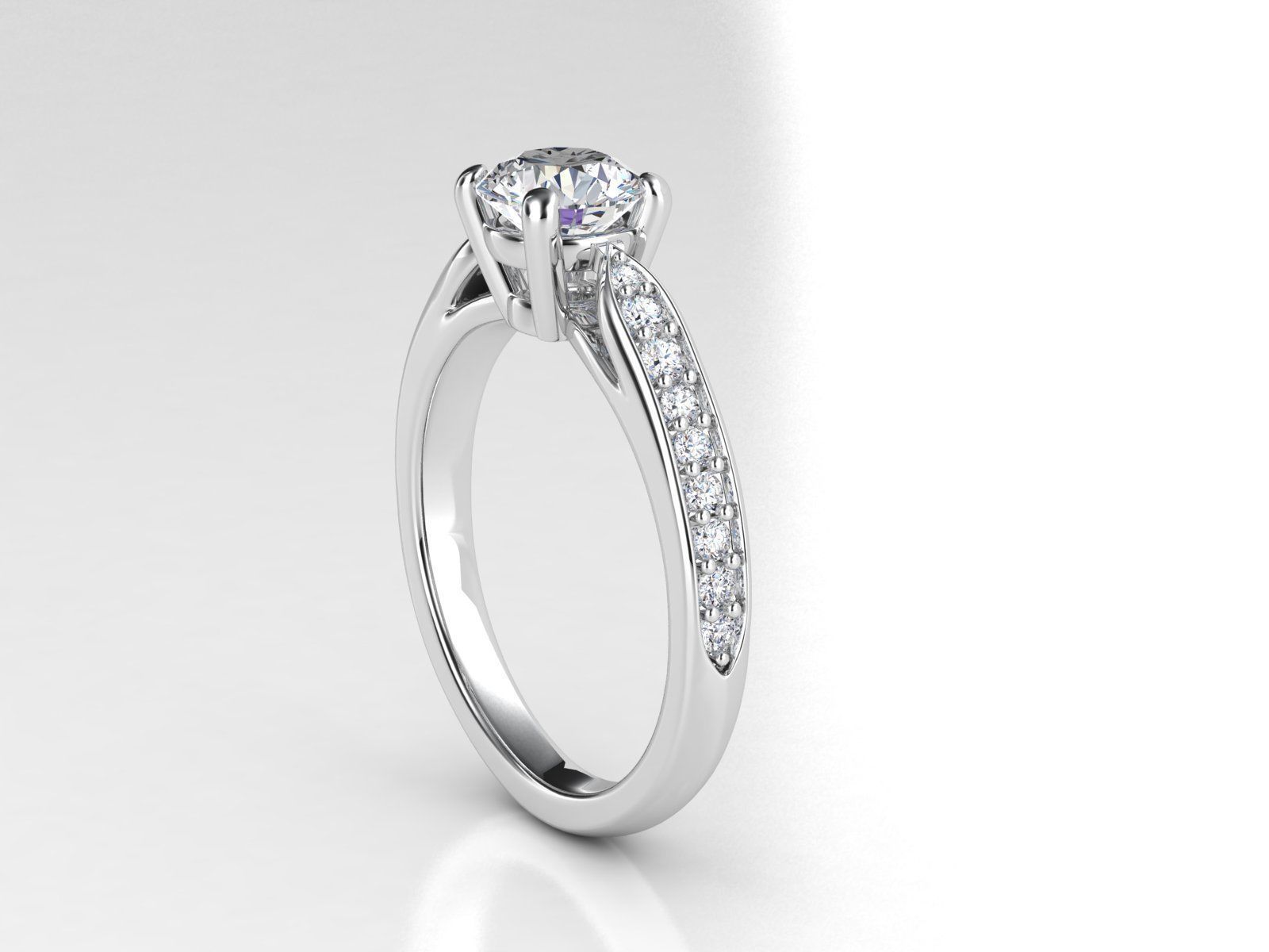 ZLR0166 person diamond engagement ring gold 3D print model_2