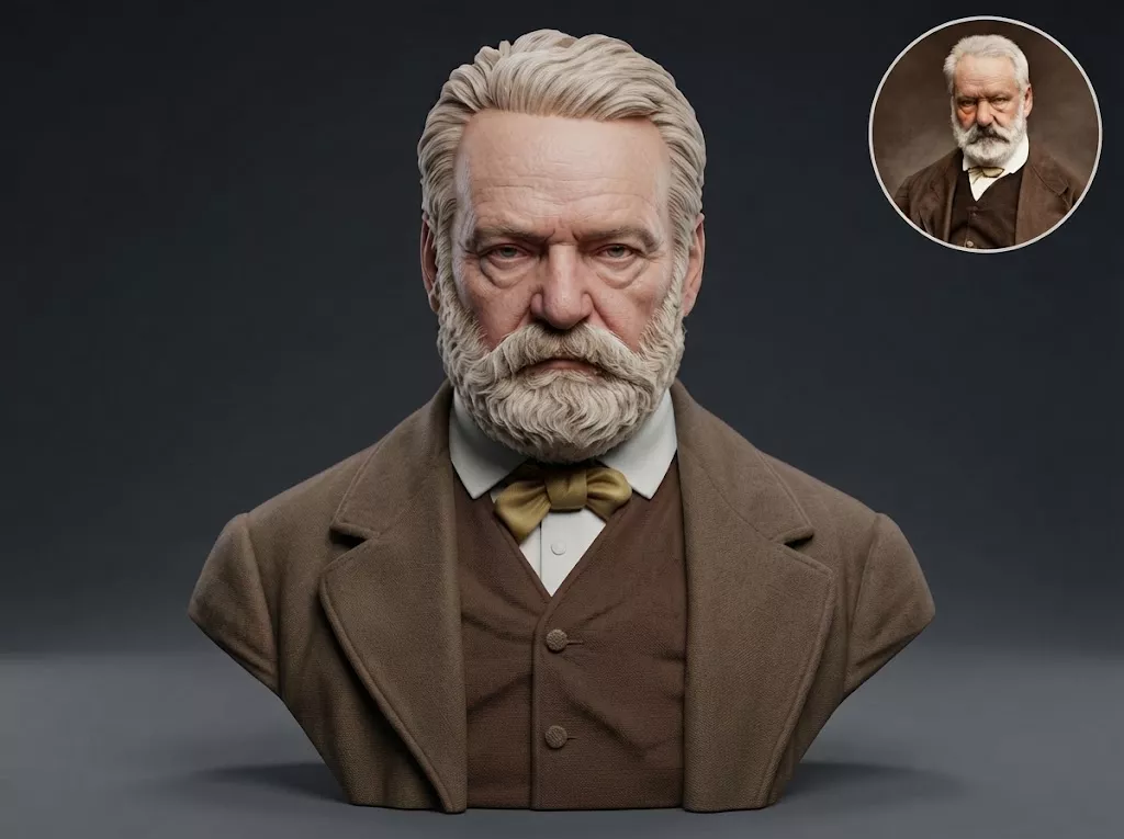 Victor Hugo 3D Printable Bust 3D print model