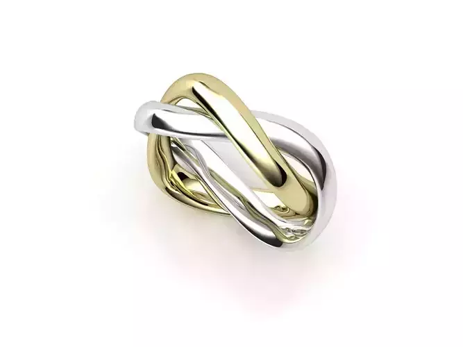 ZLR0164 two tone gold and silver ring