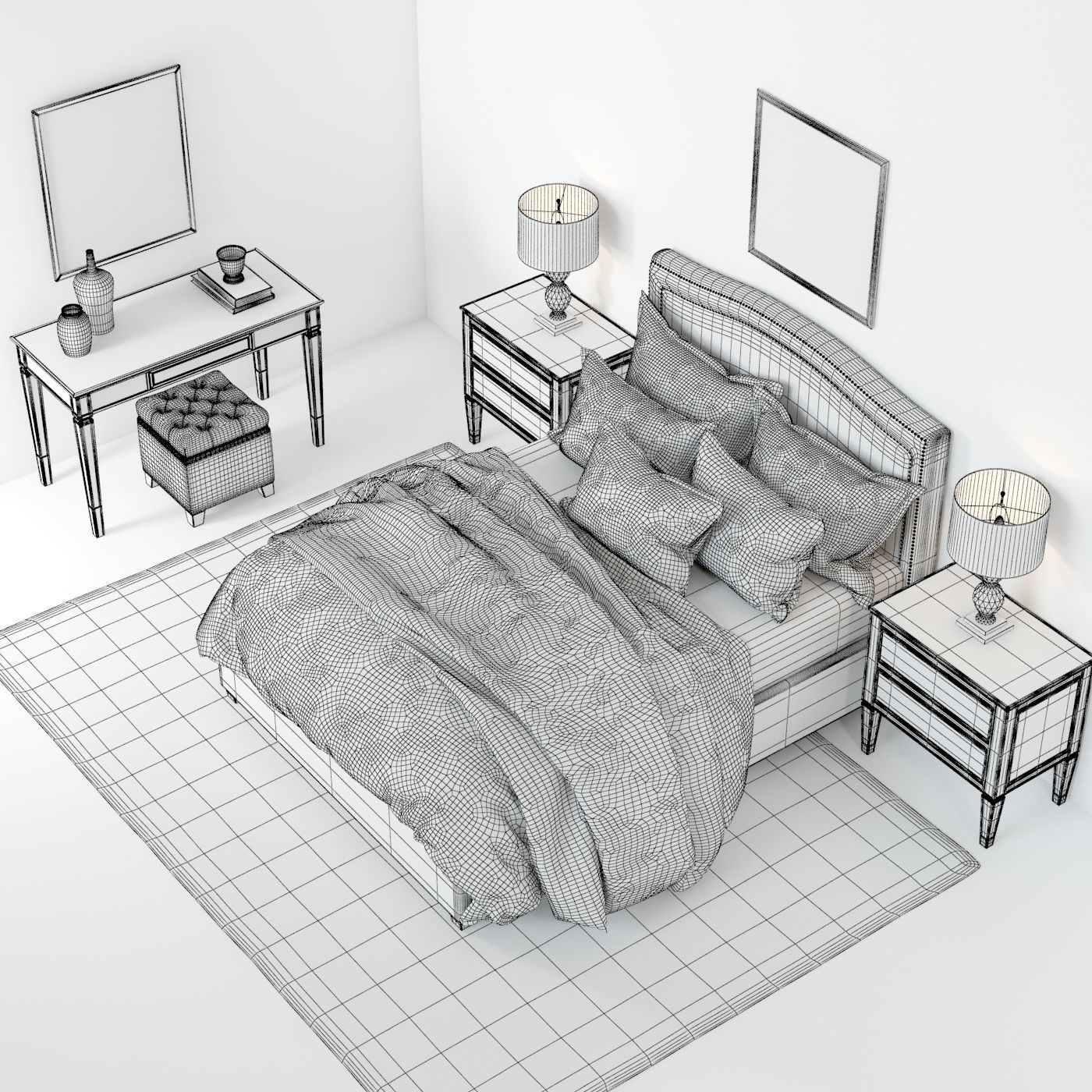 Pottery Barn Tamsen Bedroom set 01 3D model_2