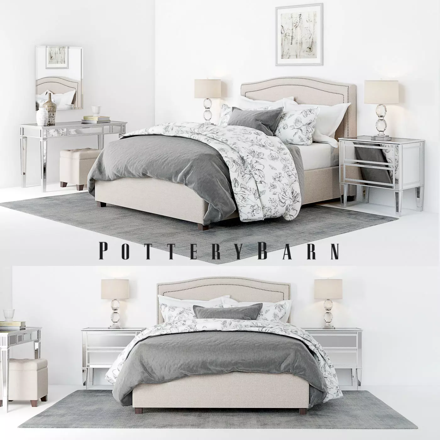 Pottery Barn Tamsen Bedroom set 01 3D model_0