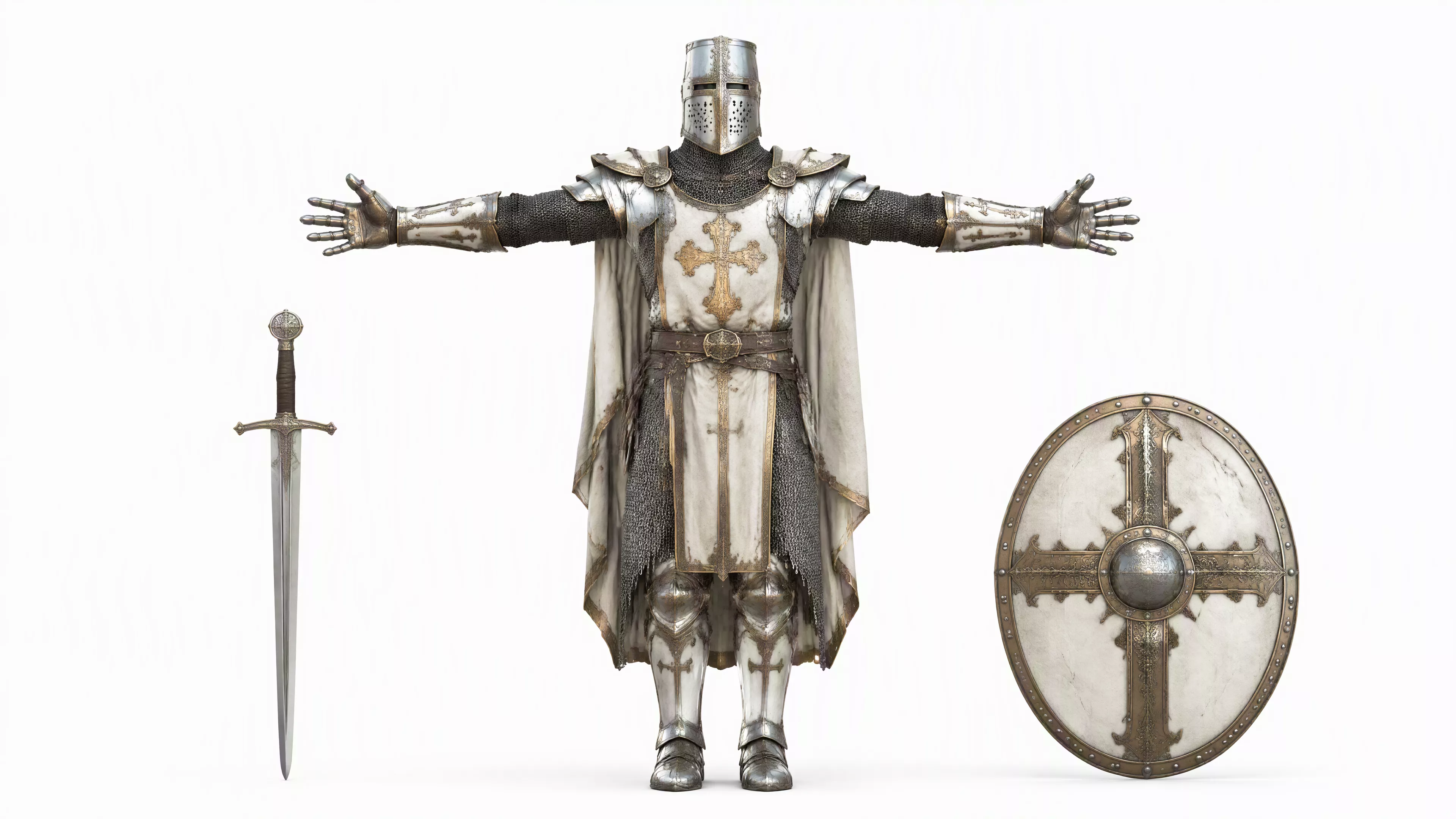 European Temple 3D Character Fully Rigged Game Ready Low-poly 3D model