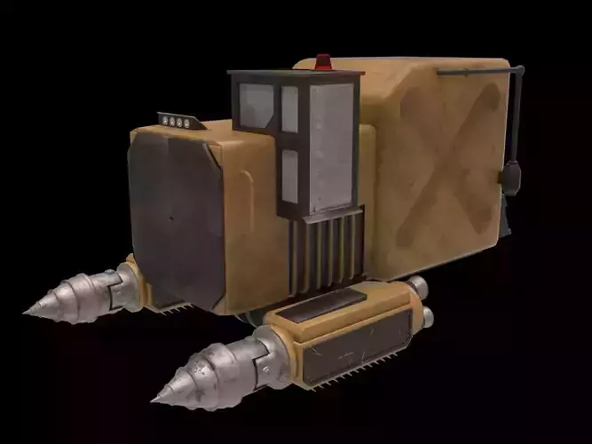 Space miner Low-poly 3D model
