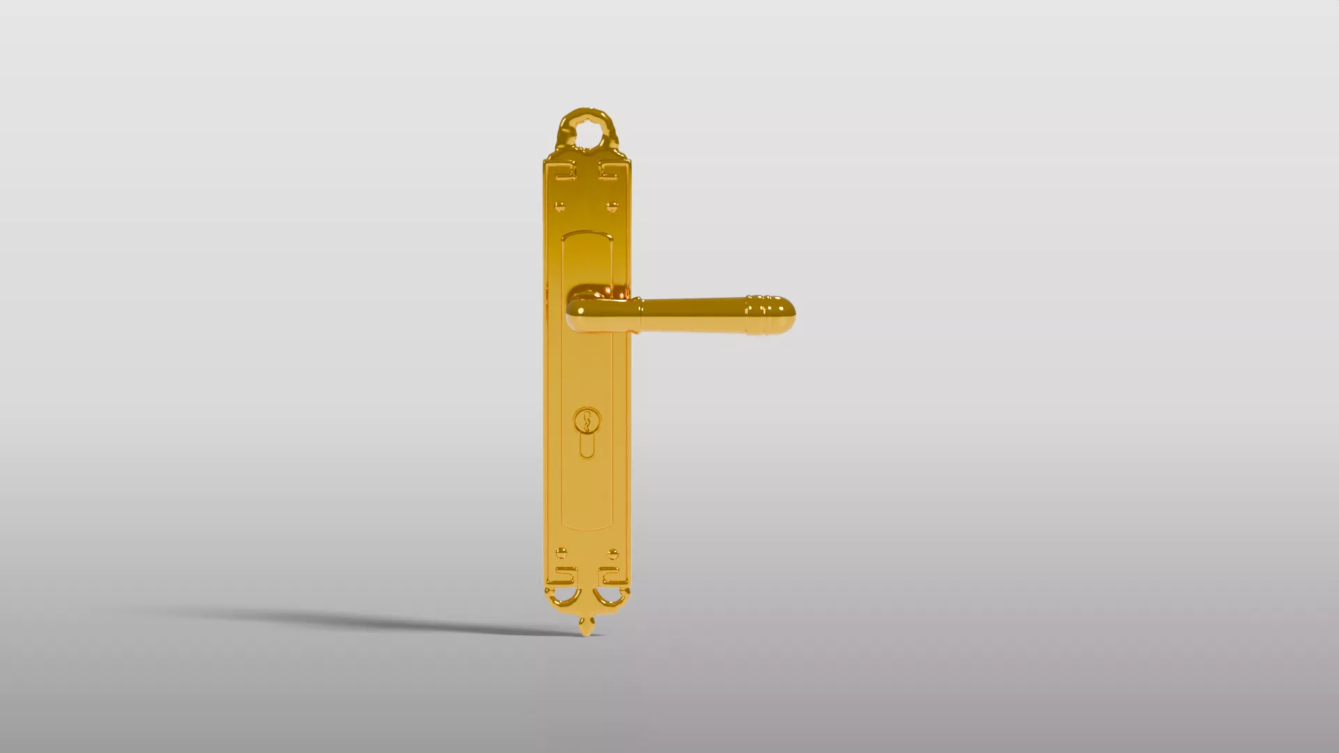 Classical Brass Door Handle 3D model