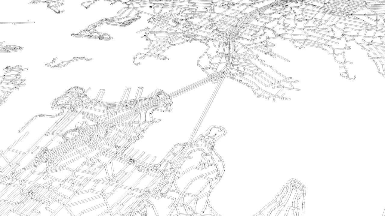 Sydney Road Network and Streets 3D model_11