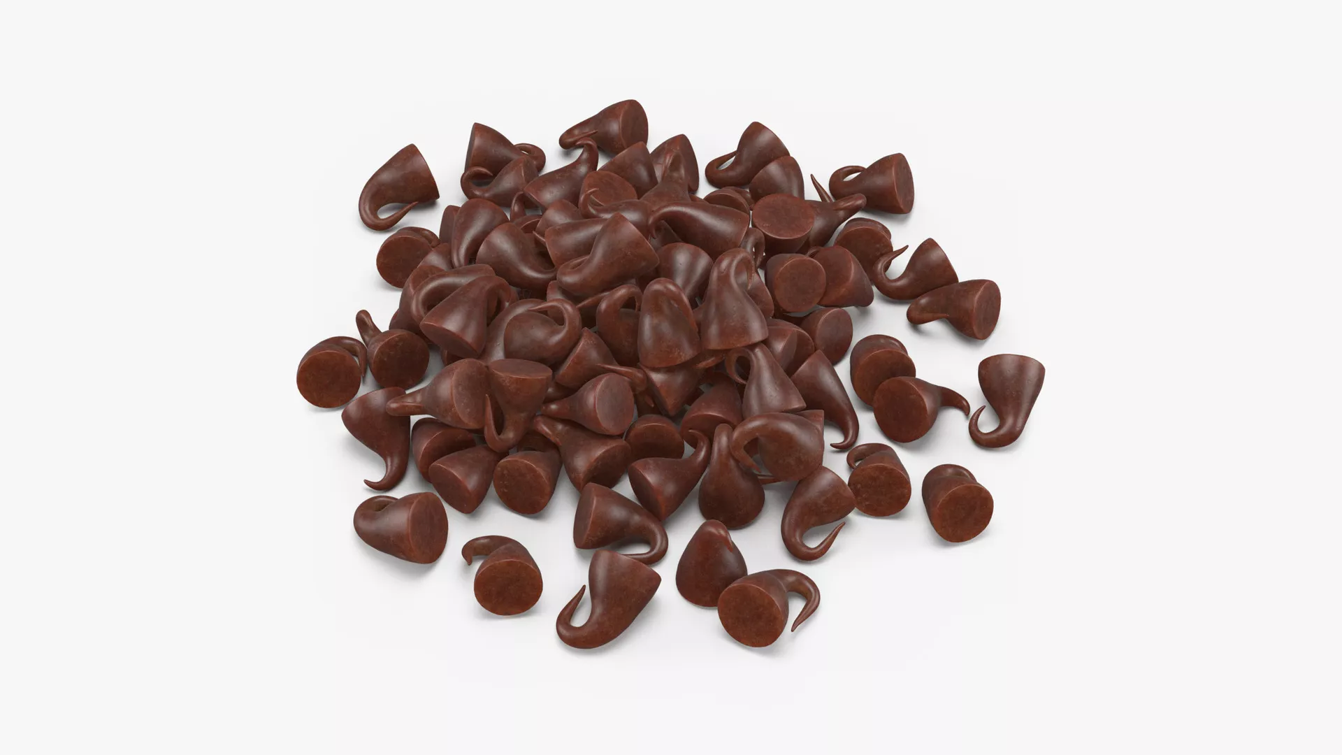 Chocolate Chips Pile Low-poly 3D model