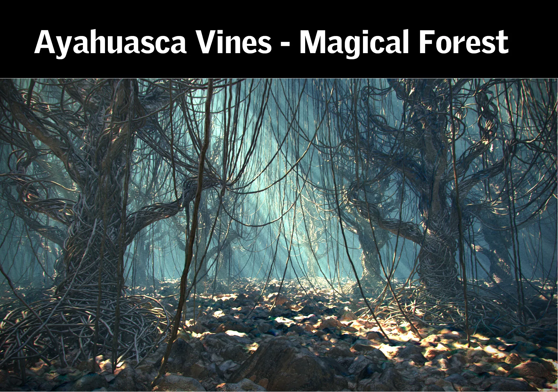 Ayahuasca Vines Magical Forest Low-poly 3D model