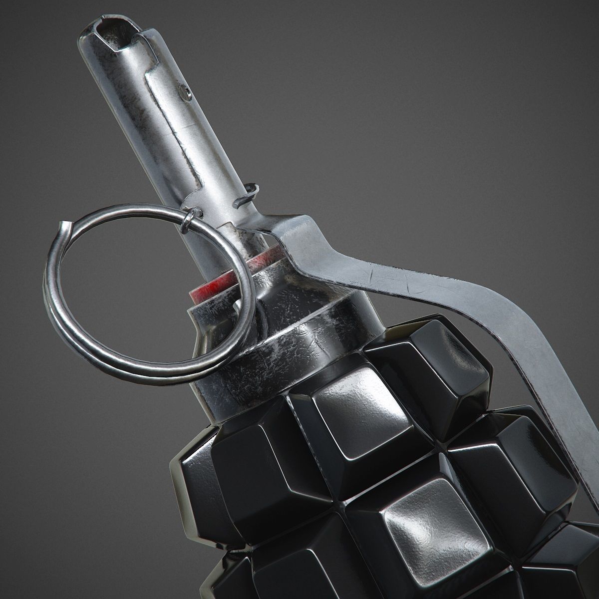 Grenade F1 with Keyboard Buttons PBR 3D model_6