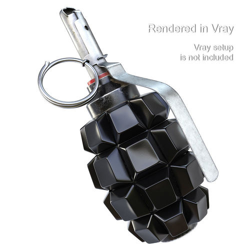 Grenade F1 with Keyboard Buttons PBR 3D model